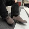 British Style Suede Leather Shoes Luxury Outdoor Brand Thick Bottom Casual Oxford Shoes Versatile Retro Style Mens Lace Up Shoes