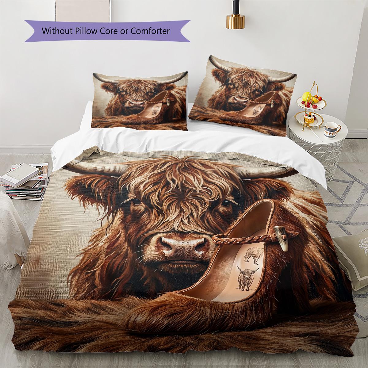 

Vintage Animal Heel Art Pattern Bedding Set Quilt Cover Pillowcase Home Decor Gift (1 * duvet cover + 2 * pillowcase, without core) 135x200cm
