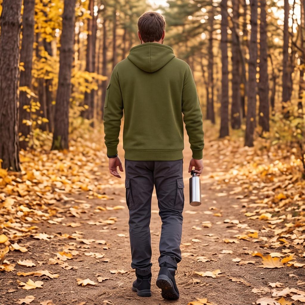 Men's Color Light Hooded Jacket for Fall and Winter