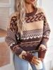 Women's Retro Argyle Color Block Pullover - Warm, Soft, Long Sleeve Crew Neck Sweater for Autumn/Winter