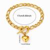 Stainless Steel Heart Pendant Bracelet For Women Fashionable Ot Clasp Design Minimalist Commuter Wrist Accessory Jewelry Gift