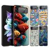 Hard PC Phone Case For Samsung Galaxy Z Flip 7 6 5 4 Black Cover For Galaxy Z Flip 3 Foldable Shockproof Capas Blue Ocean Fish