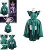 Wednesday Agnes Demille Green Cosplay Dress With Polyester Fabric For Teen And Adult Costumes