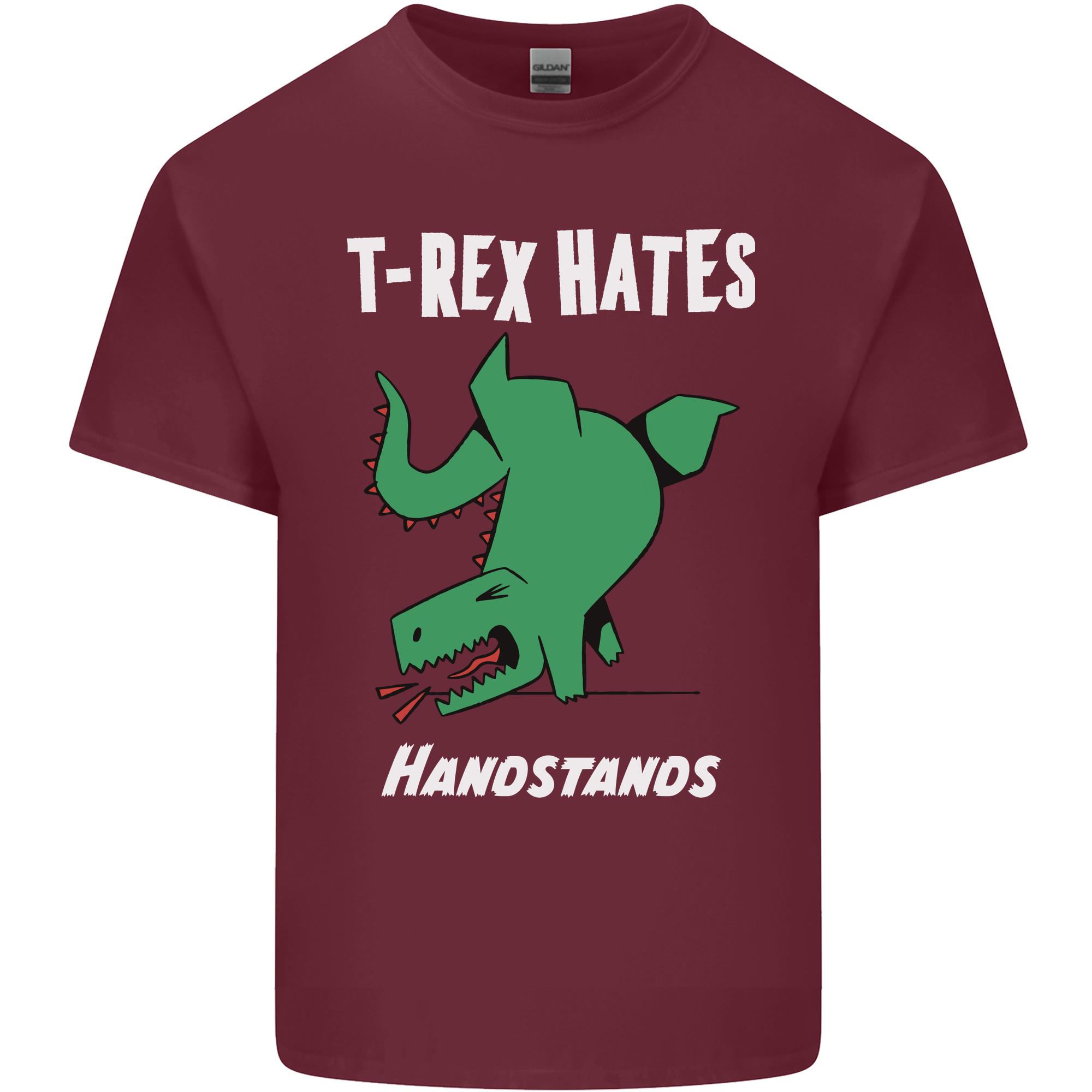 TRex Hates Handstands Gymnastics Dinosaur Unisexs Light Cotton TShirt S