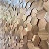 Creative Hexagonal Bevel Three-dimensional Mosaic Wooden Block Background Wall Decoration Bar Café Shop Wall Hanging Decoration