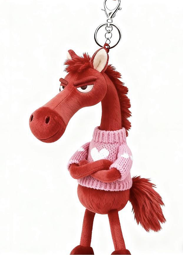 2026 Year of the Horse Mascot Black Horse Plush Bag Pendant Gift