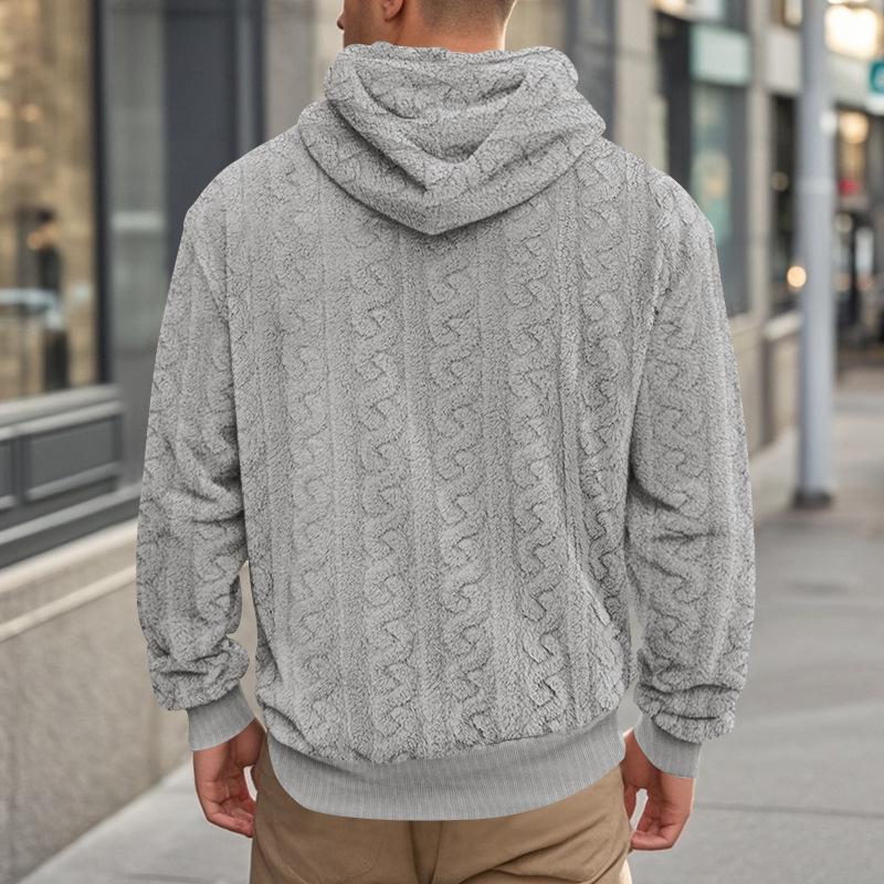 Europäisches Jacquard Teddyfleece Herren Kapuzen-Sport-Freizeit-Sweatshirt - Herbst/Winter Kollektion