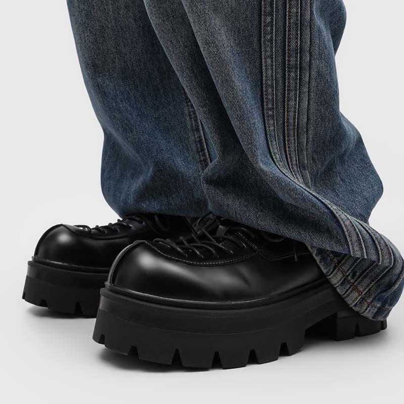 Shoes for Men British Style Thick Sole Casual Derby Shoes High Quality Fashion Comfor Platform Mans Leather Shoes
