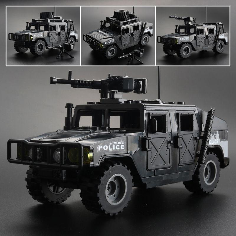 MOC Hummer armored vehicle explosion-proof car building block assembly model toy cross-country armor double variable modeling