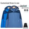 Men's Three-in-One Breathable Windproof Warm Mountain Climbing Jacket