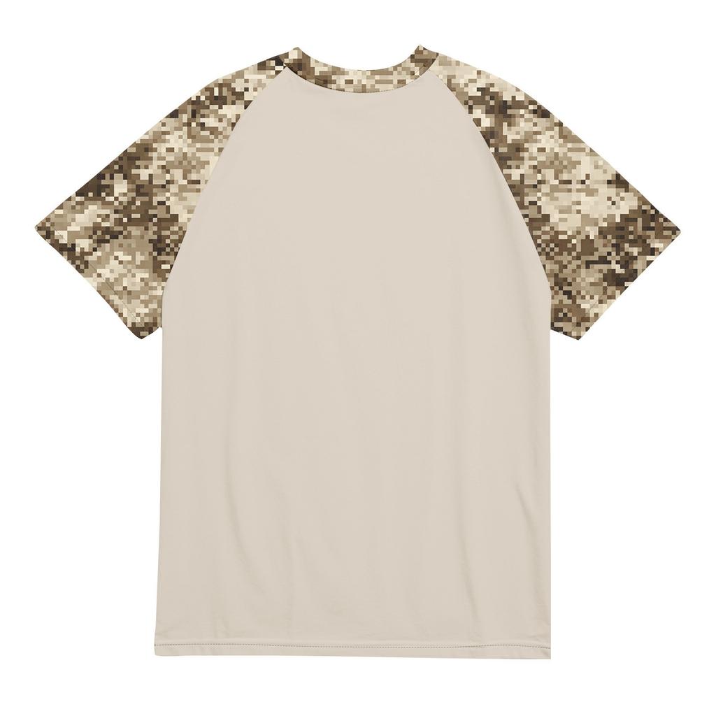Camouflage Style Printed Raglan Sleeves Men's Short Sleeved Top