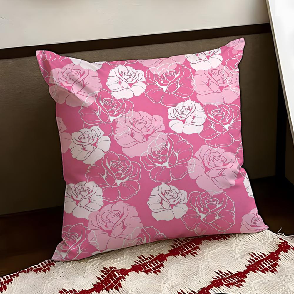 Dreamy Retro Rose Fantasy Cushion Cover Reversible Soft Durable Pillow Cover Home Car MultiScene Use for Daily Comfort