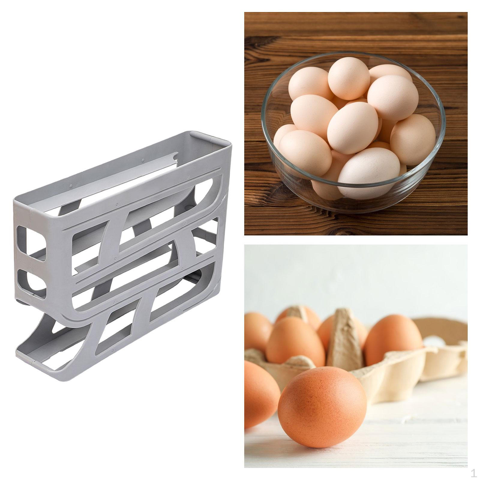 

4-х уровневый лоток для яиц на 25 яиц. Держатель холодильника. Автоматически вращающийся контейнер для холодильника. серый