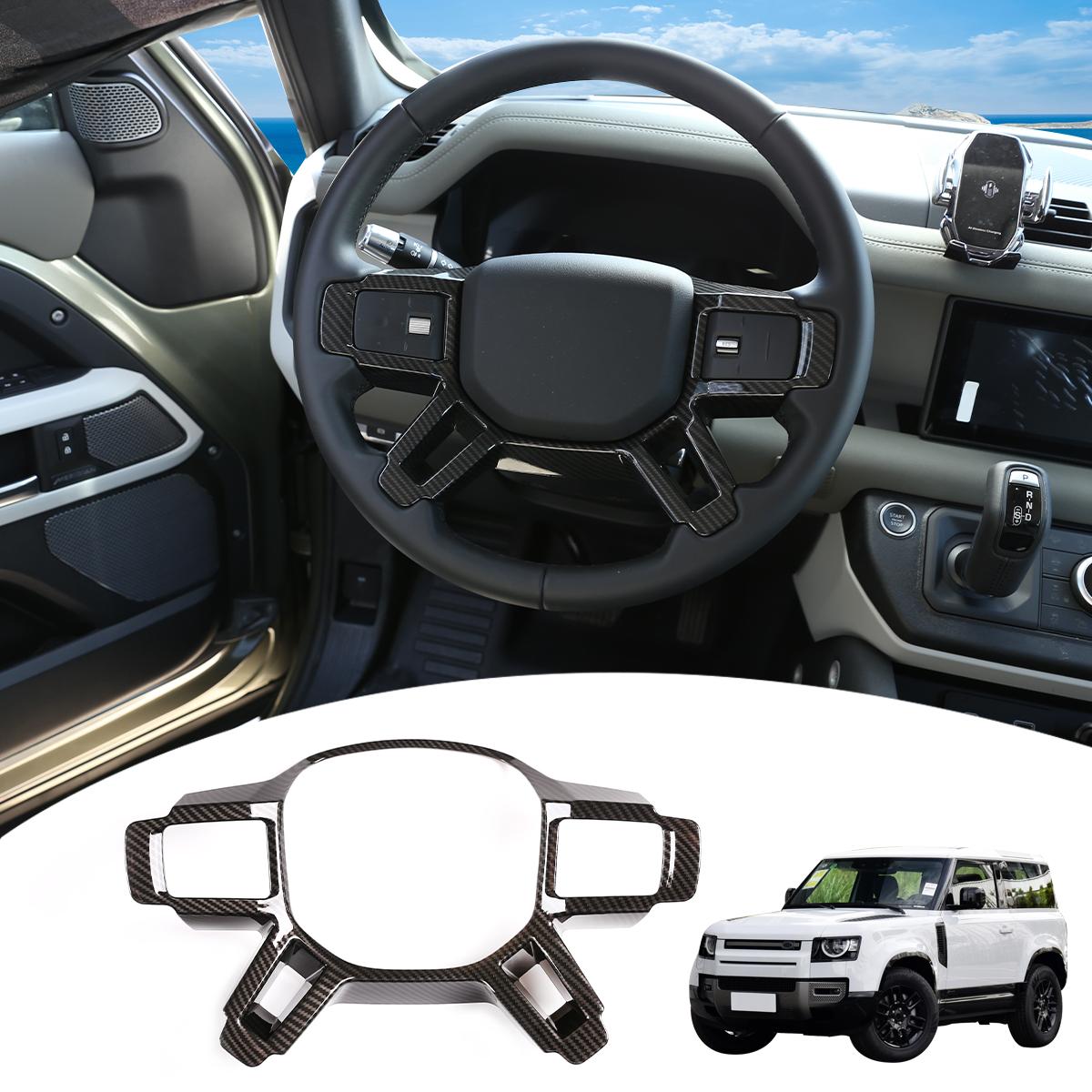 

Car Steering Wheel Decoration Cover Trim Frame Sticker For Land Rover Defender 90 110 130 2020-2025 Interior Accessories