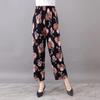 Pantaloni Casual Estivi da Donna Taglia Forte in Seta Ghiaccio Elasticizzata - Larghi, Vita Alta Elastica per Mezza Età e Anziani