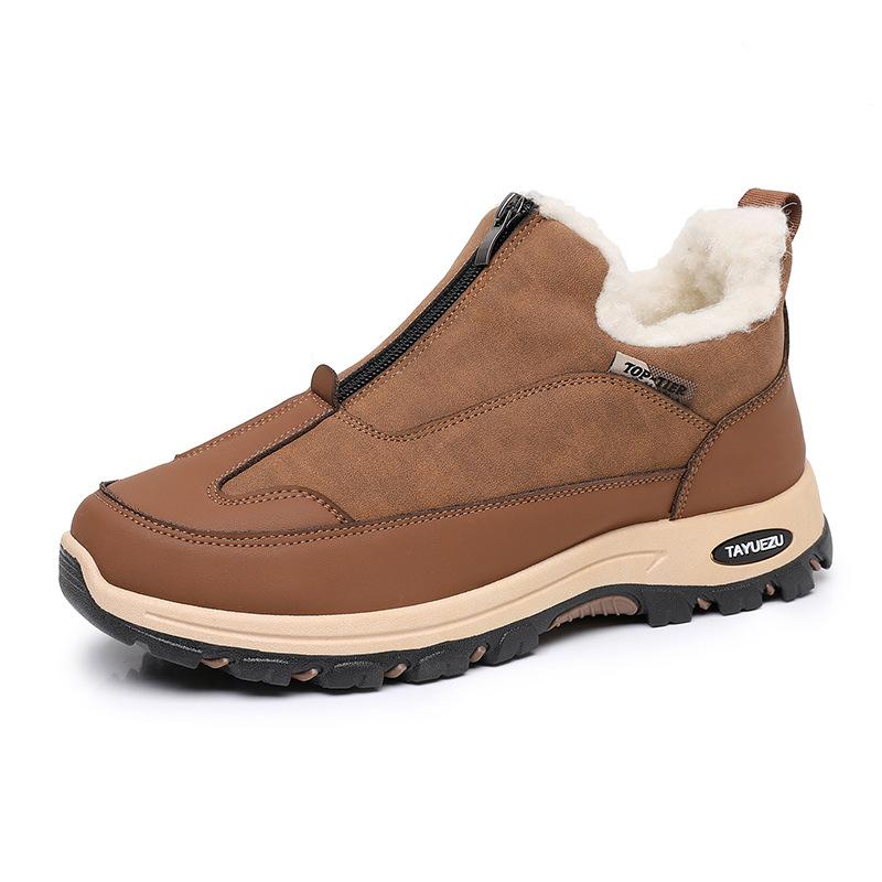 Herren-Winterstiefel, lässig, rutschfest, mit Kunstfell gefüttert, Halbschuhe, bequeme, kurze Stiefeletten, wasserabweisend, warme Workout-Sneaker für Männer