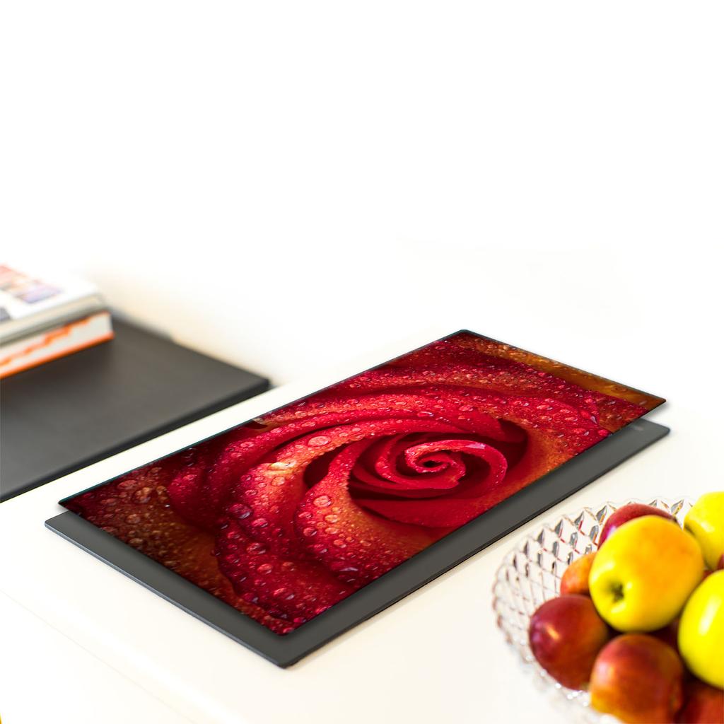 GLASS PLATE BOARD PANEL TABLETOP 30x52 FLOWER