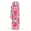 1PC Heart Stack Love Letter Art Print 750ml Color Plastic Sports Water Bottle Leakproof Flip Straw Lid Suitable for Sports Office Home Use