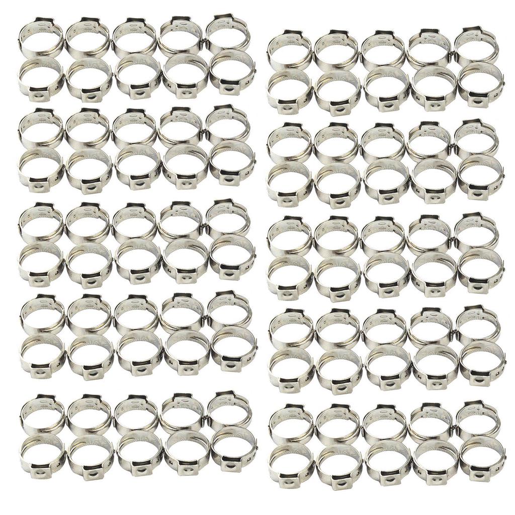 100 Pieces / Bag Stainless Steel 1/2 PEX Clamp Ring Crimping Ring Accessories