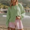 Street Style Dame Strikket Cardigan Med Knapper Til Forår Casual Brug