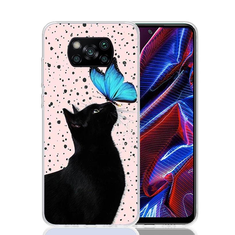 

Black Cat Cartoon Cute Case Phone Cover for Xiaomi Redmi Note 10 9 9S 8 8T 7 5 Pro Mi 12T 11T 10T 9T 12 11 Lite A3 A2 Trend Fund Xiaomi Mi 11 Lite