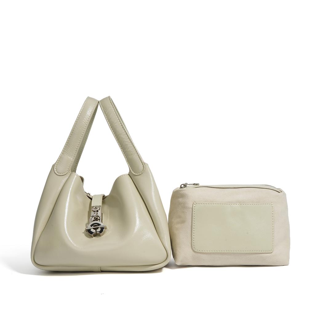 New Cowhide Bag Simple Bag Soft Leather Portable Shoulder Underarm Bag Niche