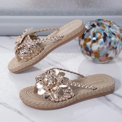 Summer Beach Sandals Women Casual Slippers Weaving Slippers