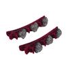 Double Layer Flocked Bangs Side Clip Crystal Love Heart Hair Braiding Hairpins Women Girls Clip Bangs Barrettes Hair Accessories Forehead Bangs Clip