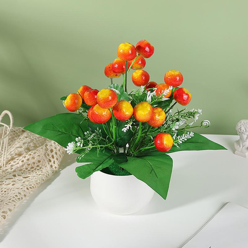 Strawberry Simulate Apple Orange Peach Pomegranate Fruit Tree Potted Plants