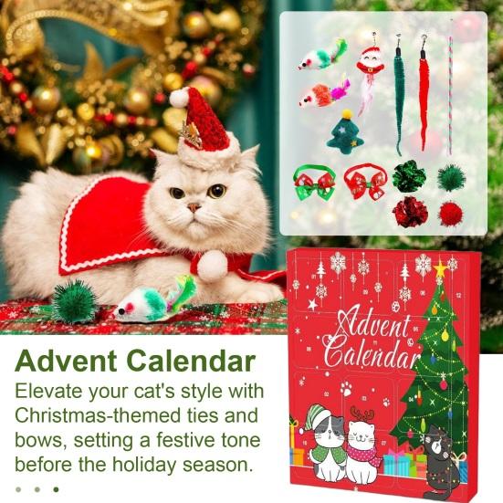 Cat Advent Calendar Interactive Countdown Blind Box 46015 Cat Teasing Toys Bow