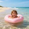 Love Heart Kids Swimming Ring with Handle Summer Baby Inflatable Swim Ring Thickened PVC Pool Float Tube Ring Toy