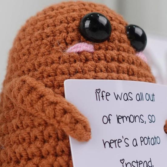 Lalka Ziemniak Słodka Ręcznie Robiona Szydełkowa Lalka Pozytywne Wsparcie Emocjonalne Lalka Ozdoba Dekoracja Domowa na Biurko
