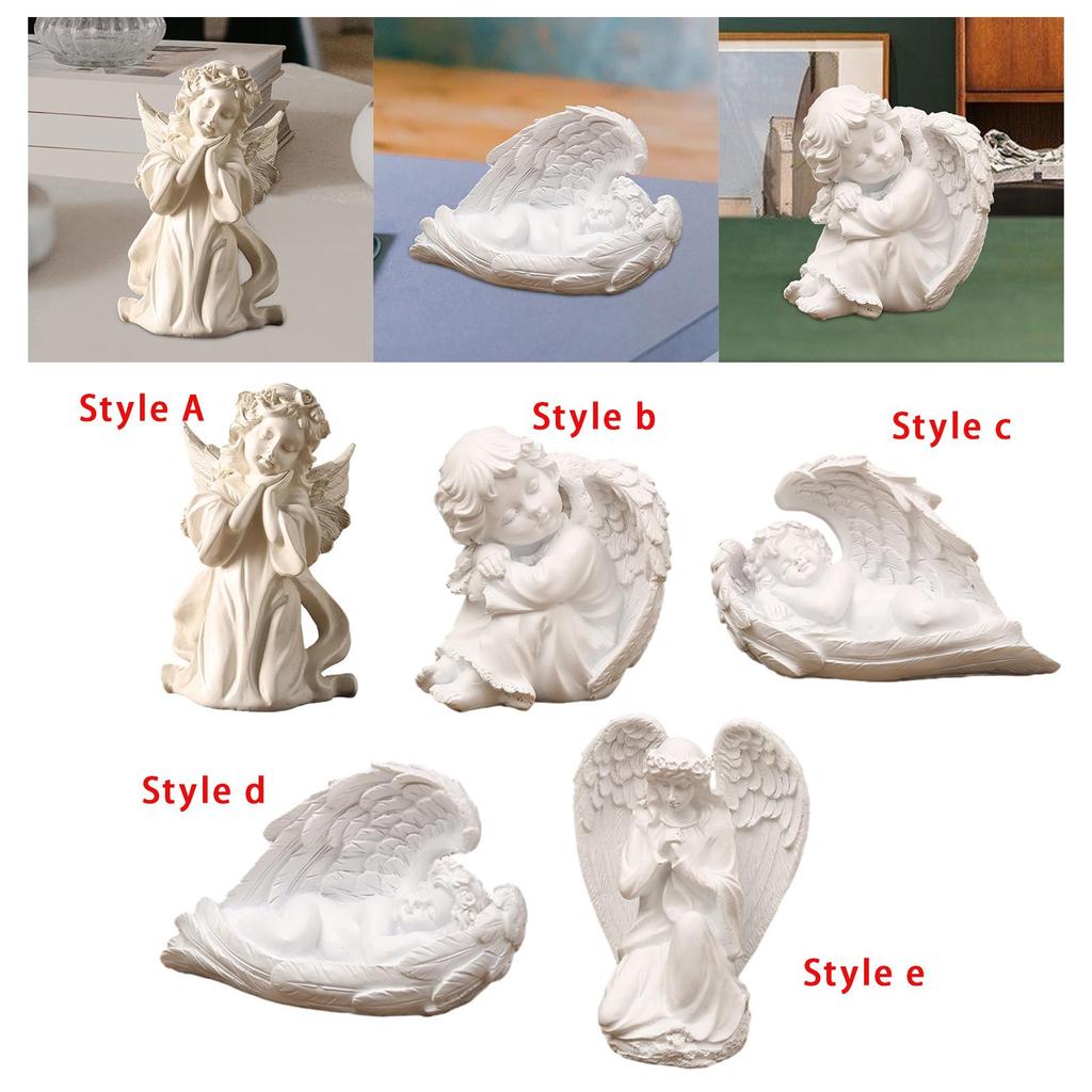Angel Statue Praying Angel Figurine Resin Angel Figurine Angel Resin Figurine Ornament for Indoor Outdoor Bookcase Home Porch