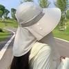 Wide Brim Face Covering Sun Hat Adjustable Integrated Fishing Hat  Hiking