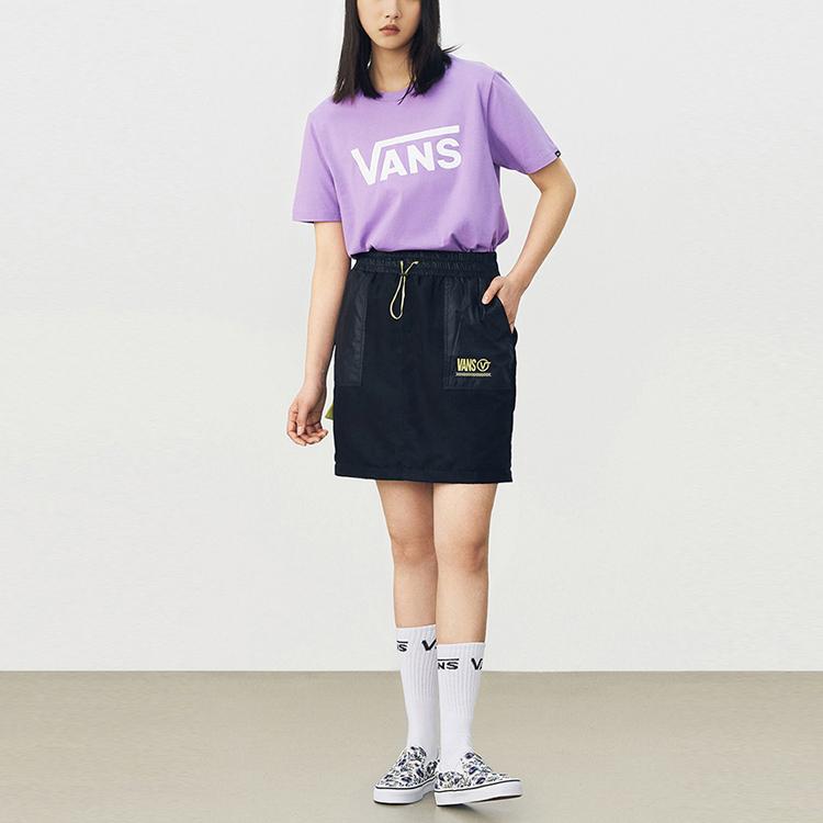 Vans Logo Print Casual Sports Short Sleeve T-Shirt Unisex Tops Lavender VN0A4MM6Z71