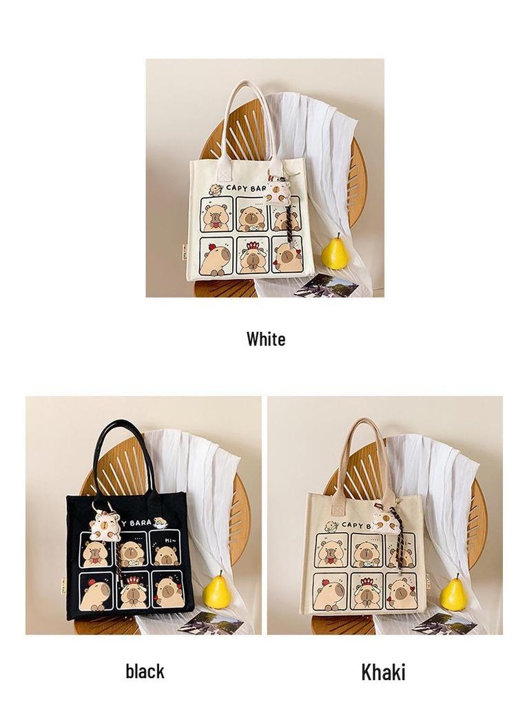 Korean Lazy Style Large Canvas Tote Bag - Fashionable, Versatile, High-End Women's Commuter Shoulder Bag