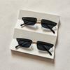 2pcs/Set Rimless Rectangle Women Fashion Sunglasses Designer Trendy Small Frame Summer Style Sun Glasses Outdoor Accessory