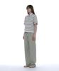PARTIMENTO WOMEN Double Layered Stripe Polo Tee_Sky