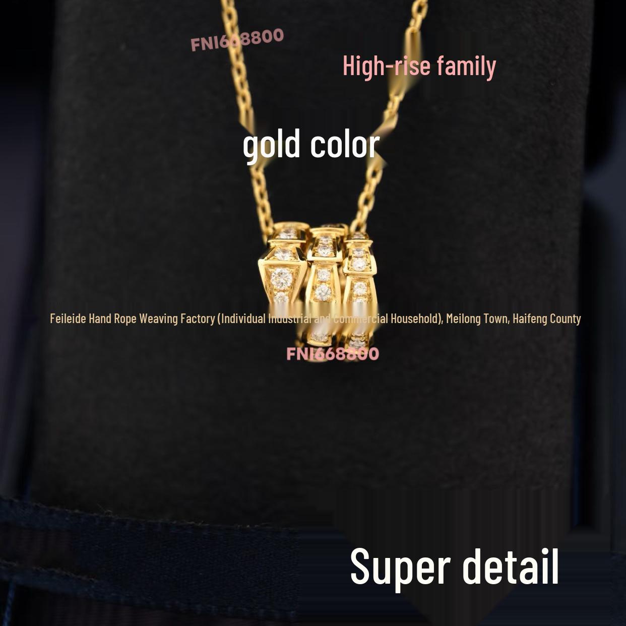 18K Rose Gold Silver-Plated Diamond Snake Necklace for Women: Zodiac Clavicle Style Luxury Accessory High Version золотой