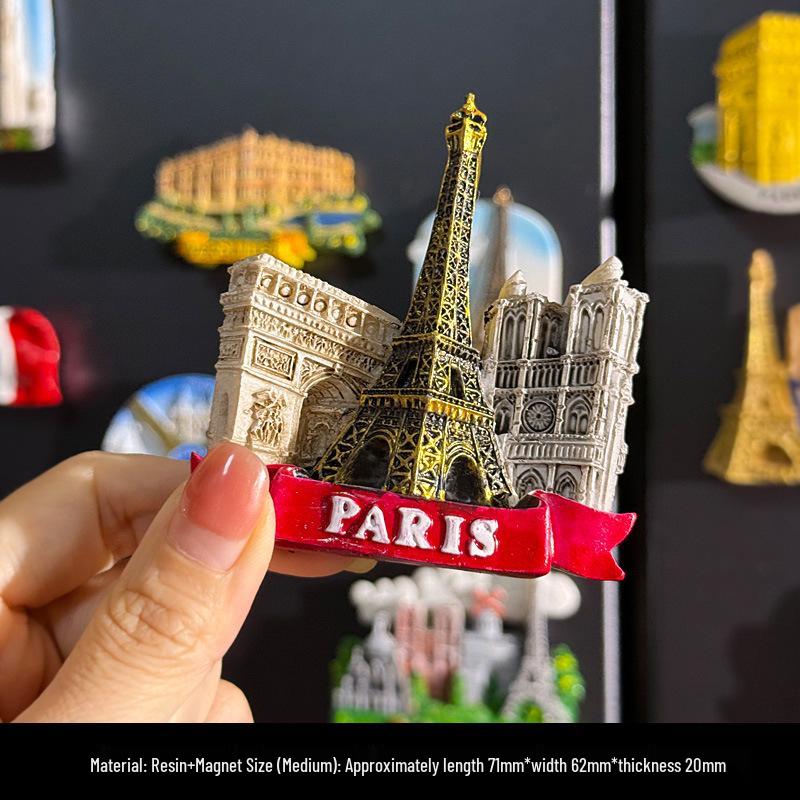 3D City Travel Souvenir Magnets: European and Global Regions