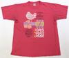 Rara Vintage ANVIL Woodstock 2000 3 Giorni di Pace & Musica T Shirt Anni 2000 Rossa Taglia L