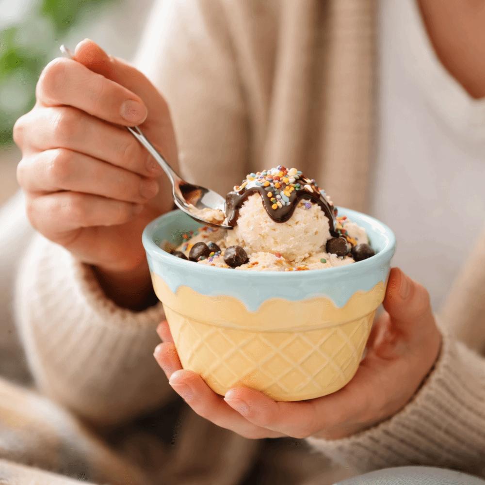 Ciotola in Ceramica a Forma di Gelato per Yogurt, Piatto da Pranzo Color Crema, Ciotola per Dessert all'Avena, Ristorante