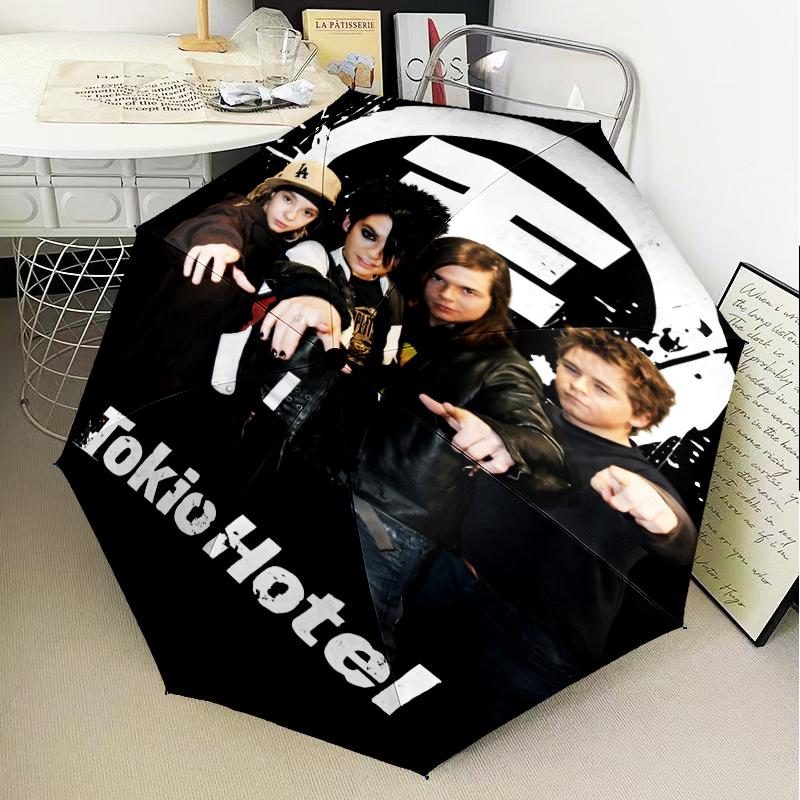 Tokio Band Portrait With Caps Umbrella Folding Umbrella, Automatic Umbrella 8-Frame for Travel, Camping Use Gift for Halloween Christmas
