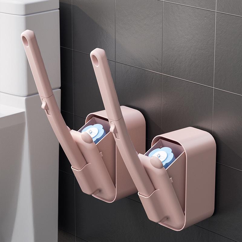 Wall-Mounted No-Dead-Corner Cat Ear Toilet Brush for Home Use