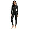S-3XL Damen Ganzkörper Rash Guard Badeanzug Stehkragen Langarm Lange Hosen Glänzender Jumpsuit für Surfen Tauchen Wassersport