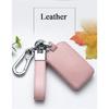 SANRILY Pink Leather Key Fob Cover for Volvo XC90 2019 2020 2021 XC60 S90 V90 XC40 V60 Keyless Full Protector Smart Key Case Shell with Keychain