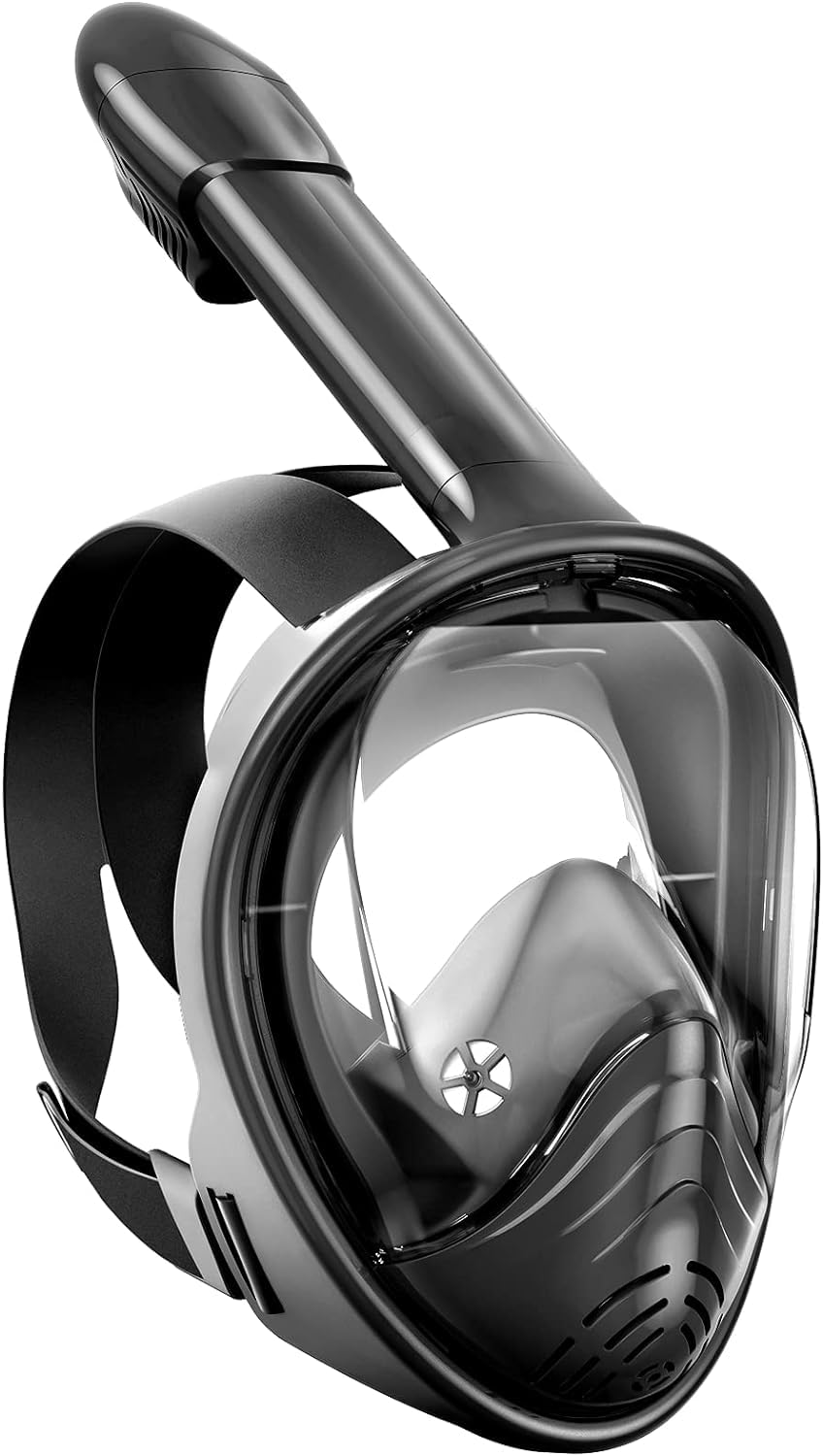 

Полнолицевая маска для снорклинга с очками для дайвинга и подводного плавания, включает сумку для хранения, детская, с защитой от запотевания и протекания, (Черный, XS) чёрный