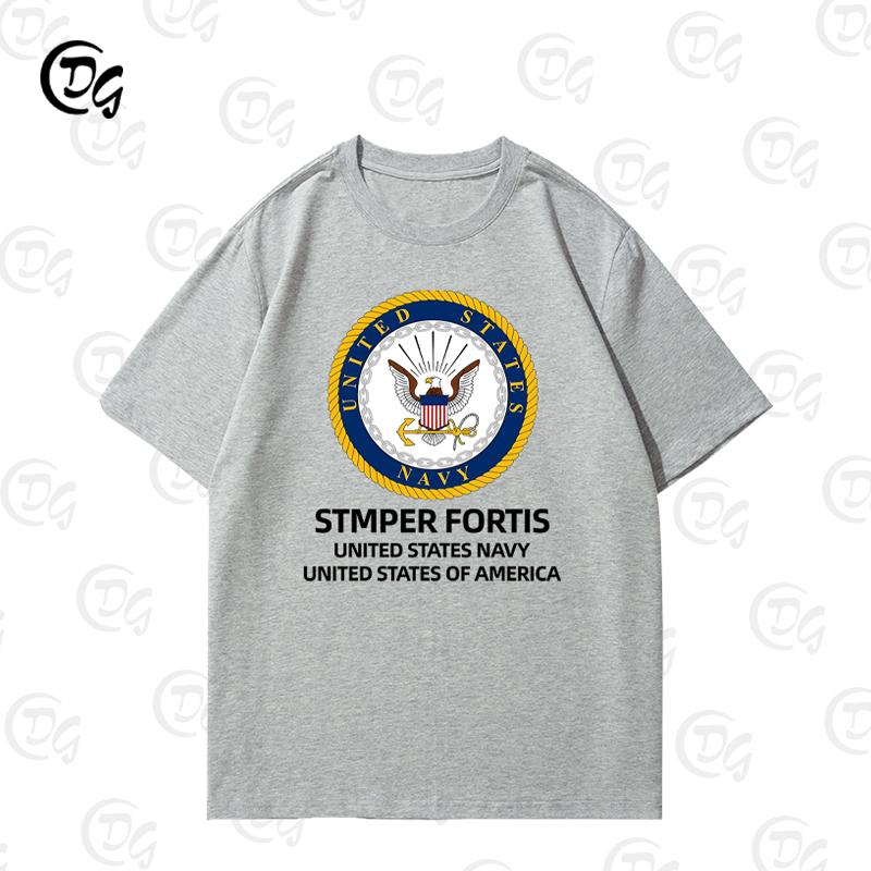 

2025 Соединенные Штаты Америки ВМС ВВС Армия Футболка с коротким рукавом Одежда Лето Досуг Чистый хлопок Всё Харадзюку 4XL