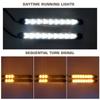 2pcs 9LED Car Daytime Running Light 12V HID DRL Driving Turn Signal Fog Light 6000K White Amber Sequential Light Bar