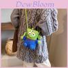 Michael Wazowski Knitted Cute Mini Bucket Bag With Inner Card Pocket For Daily Use